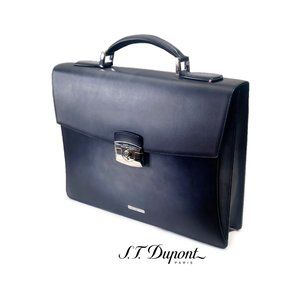 ST Dupont 191240 Toit de Paris Atelier Black-Blue Leather Briefcase